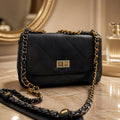 Black Luxe Chain Crossbody Bag