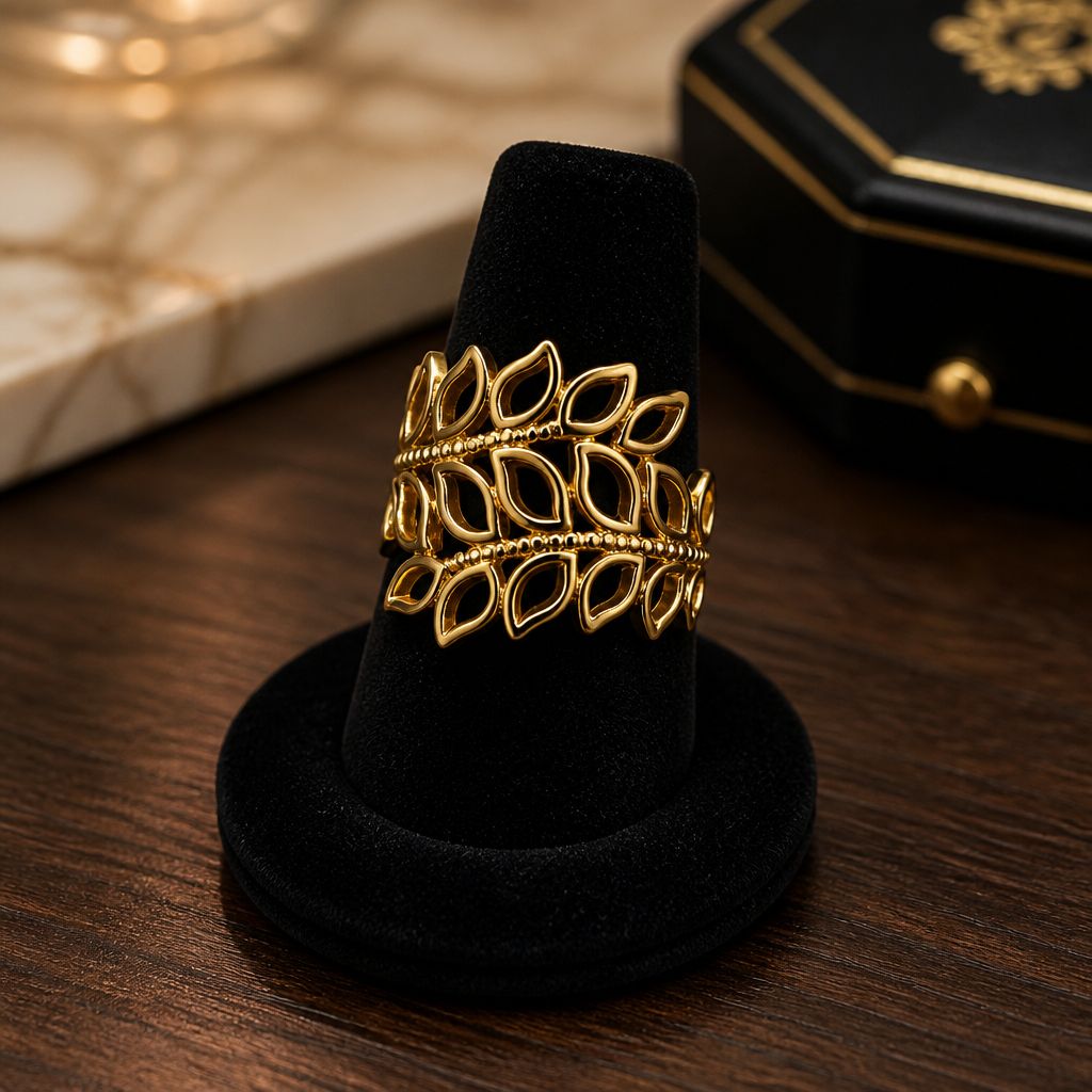 Golden Leaf Statement Ring