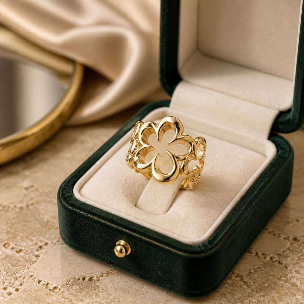 Golden Bloom Statement Ring