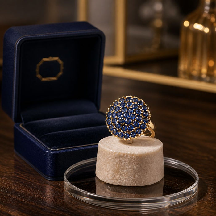 Midnight Sapphire Statement Ring