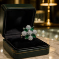 Emerald Bloom Crystal Ring