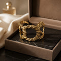 Modern Textured Gold Cuff Bracelet
