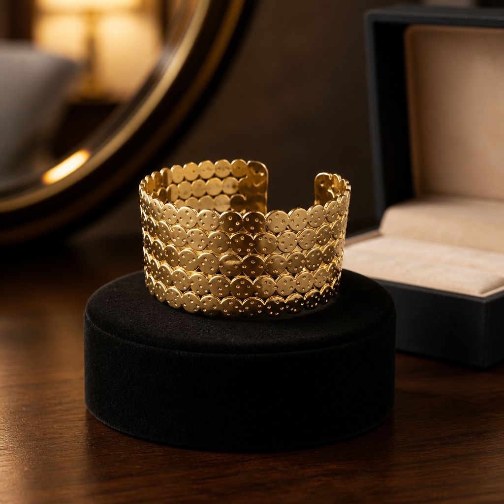 Luxury Layered Gold Cuff Bracelet