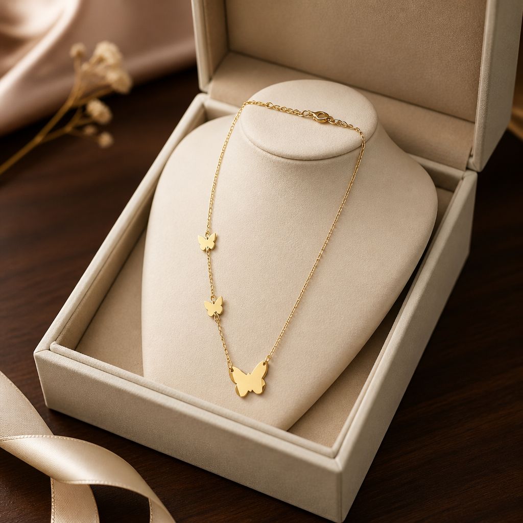 Golden Butterfly Pendant Necklace