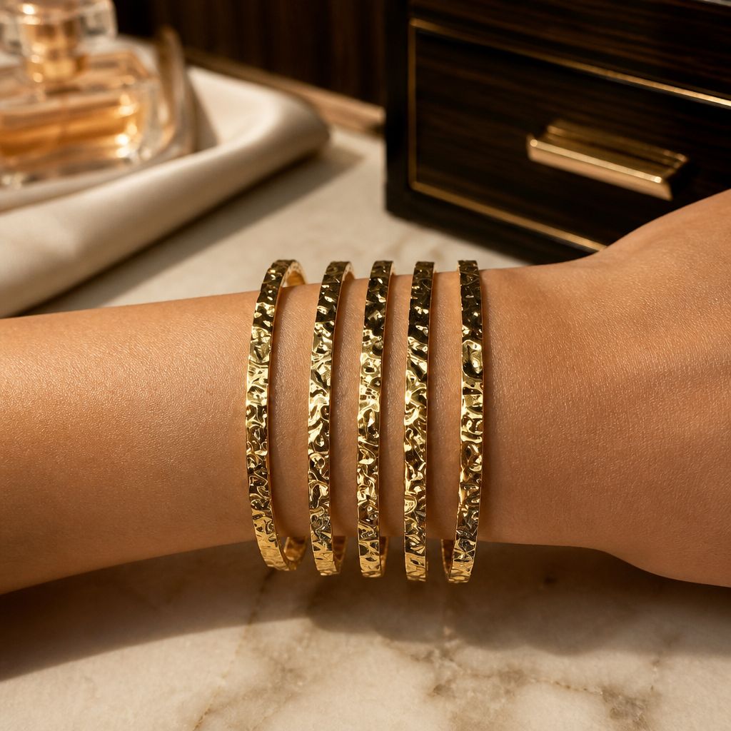 Textured Gold Hand Cuff