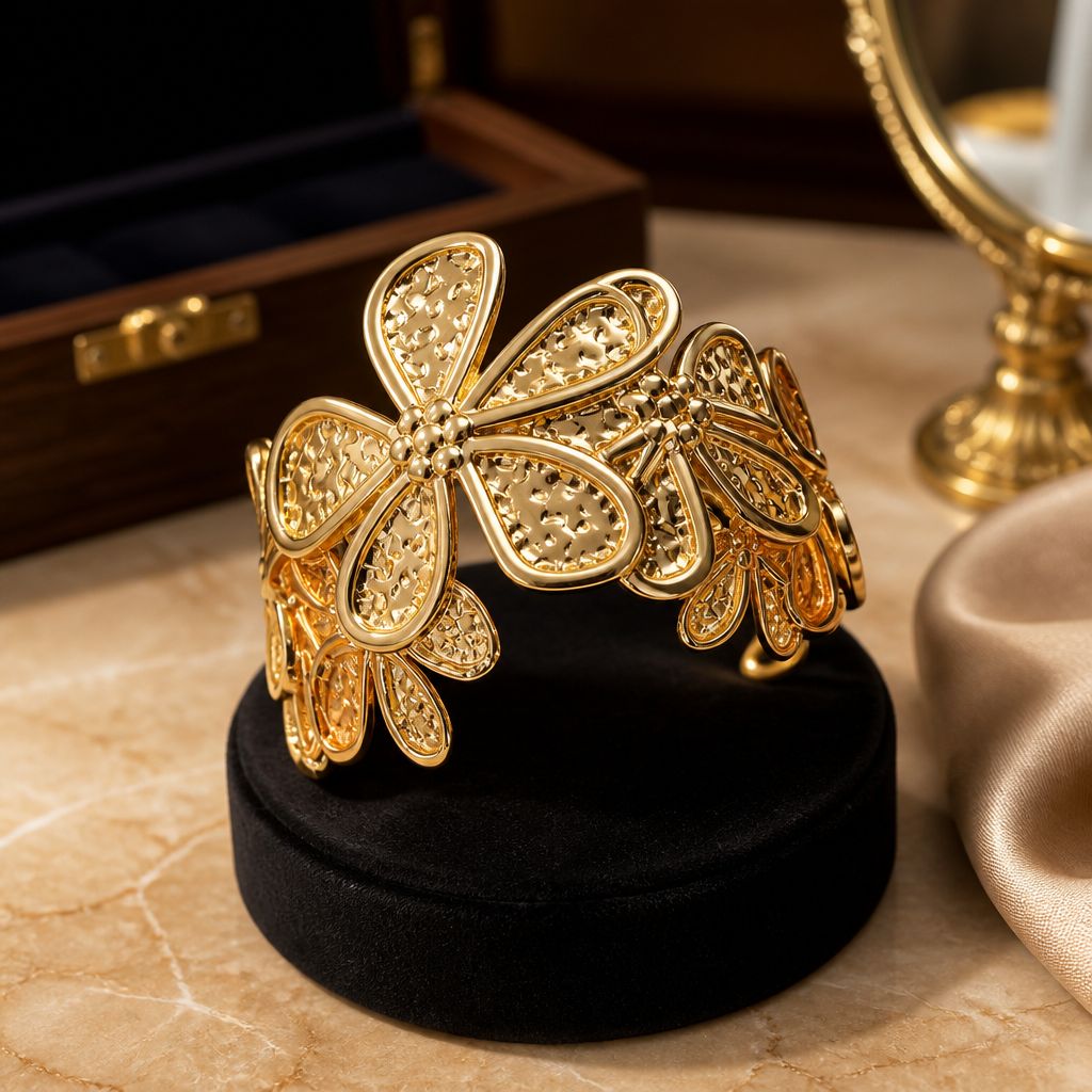 Golden Bloom Hand Cuff