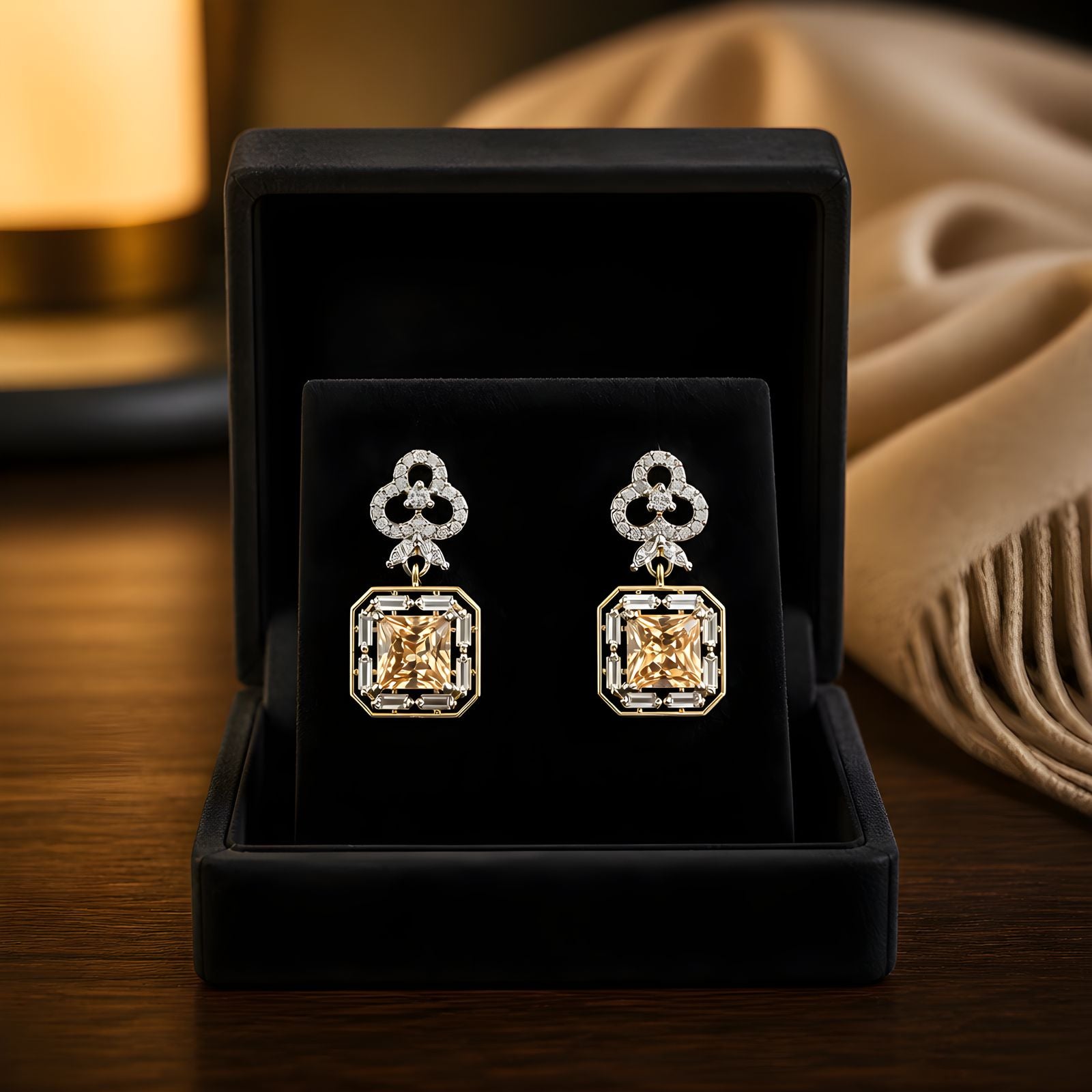 Crystal Charm Drop Earrings
