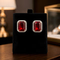 Ruby Crystal Stud Earrings