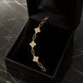 Crystal Clover Link Bracelet