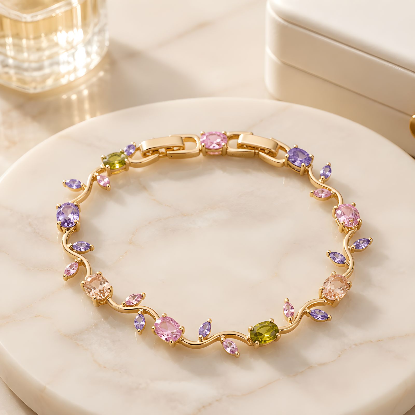 Crystal Vine Bracelet (Gold Multi-Color)