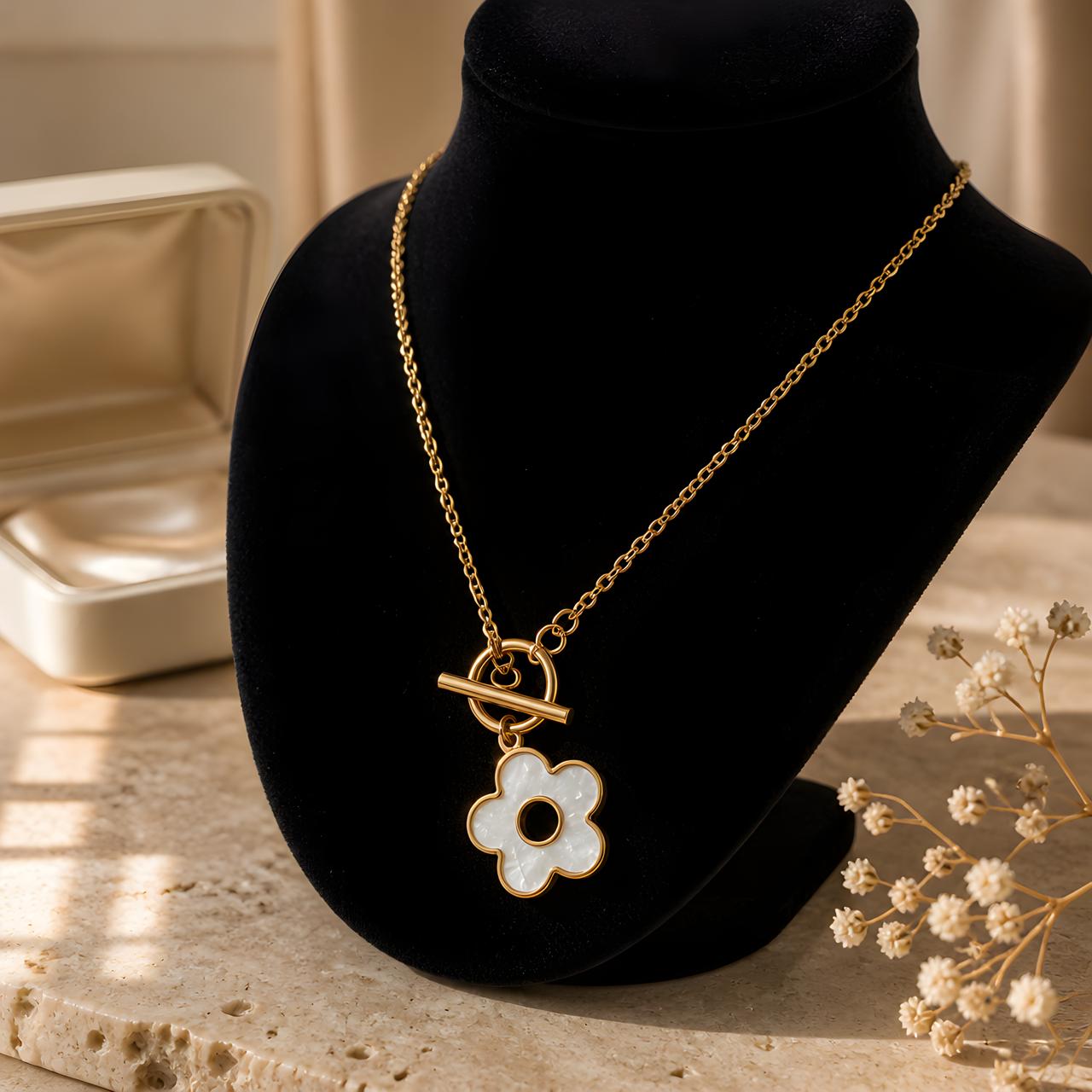 Floral Charm Pendant Necklace