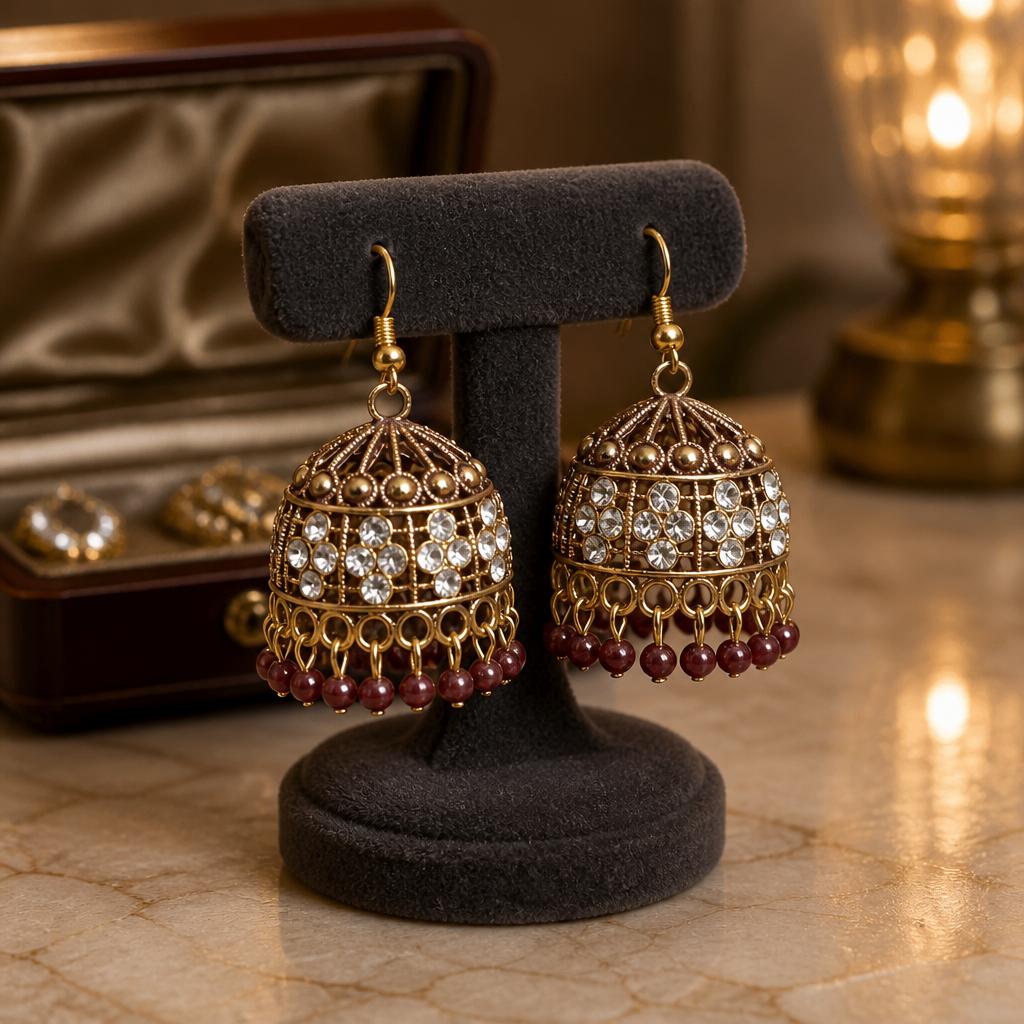 Crystal Crown Jhumka