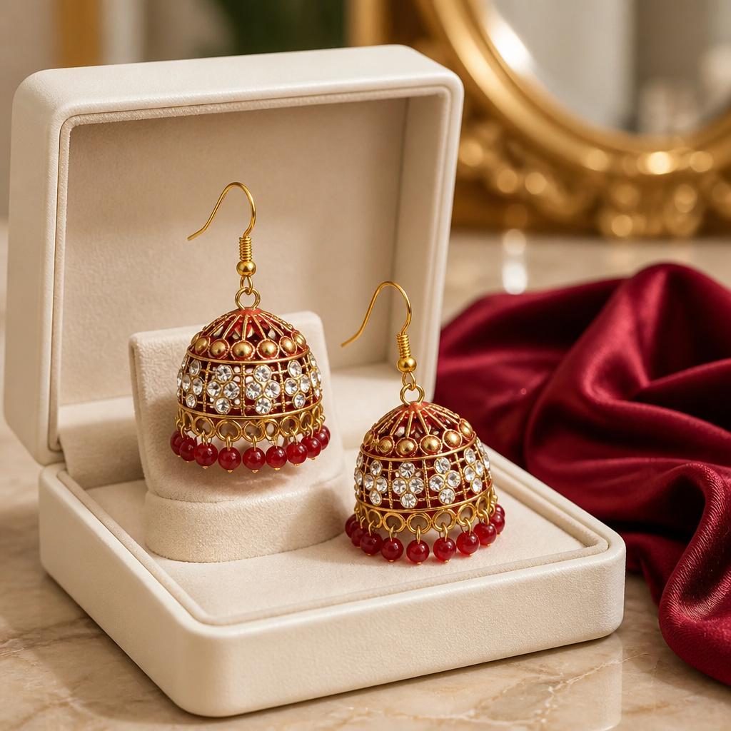 Crystal Crown Jhumka
