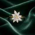 Golden Crystal Blossom Ring