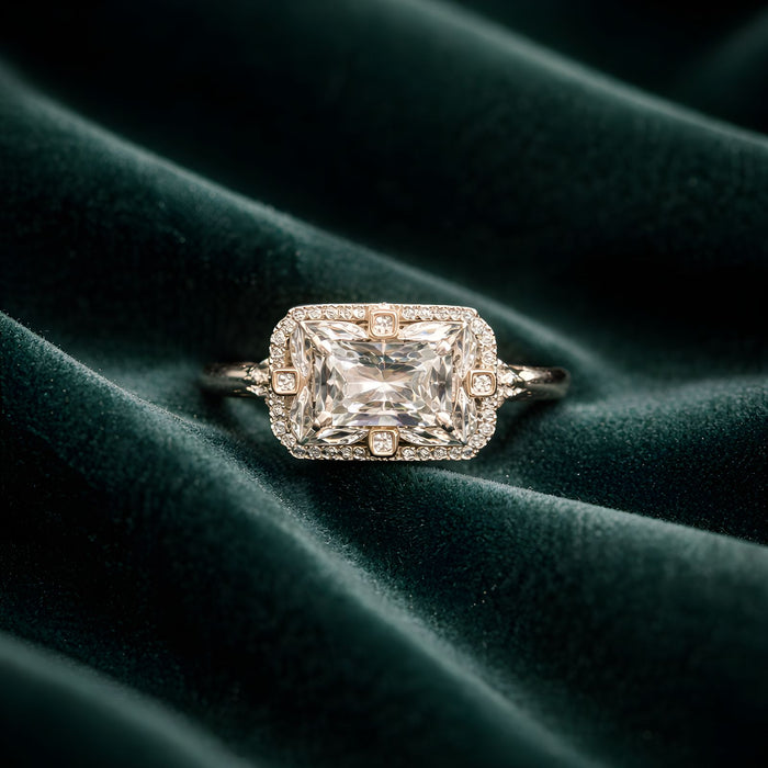 Golden Radiant Halo Ring
