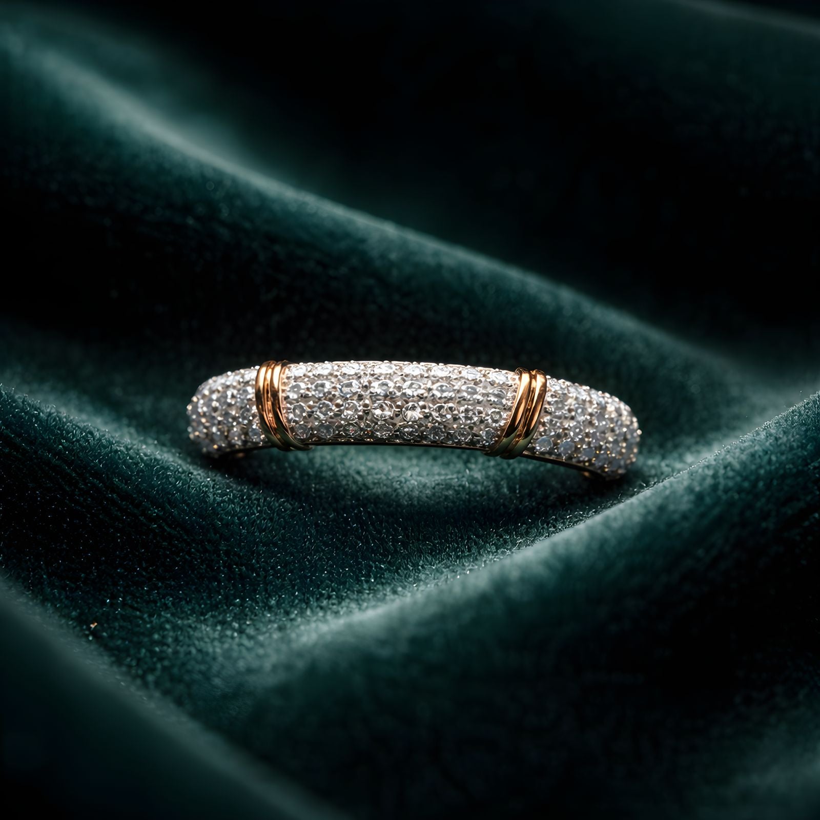 Golden Pavé Band Ring