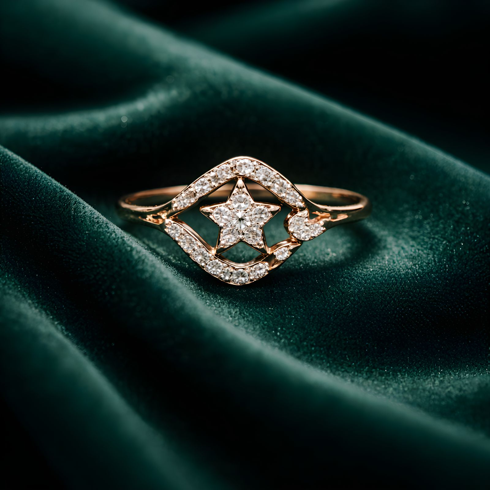 Golden Celestial Star Ring