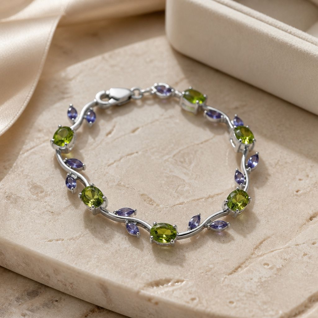Tulip Bracelet – Silver Green Purple Edition