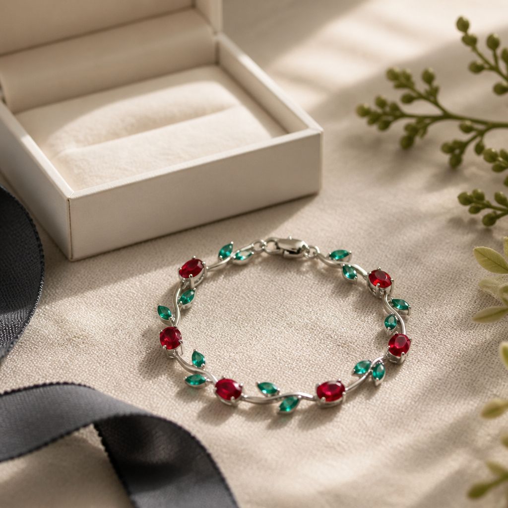 Tulip Bracelet – Silver Red Green Edition