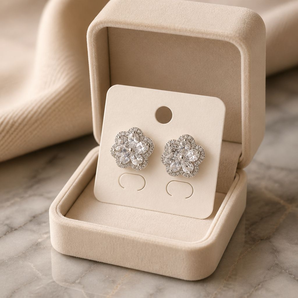 Crystal Bloom Stud Earrings