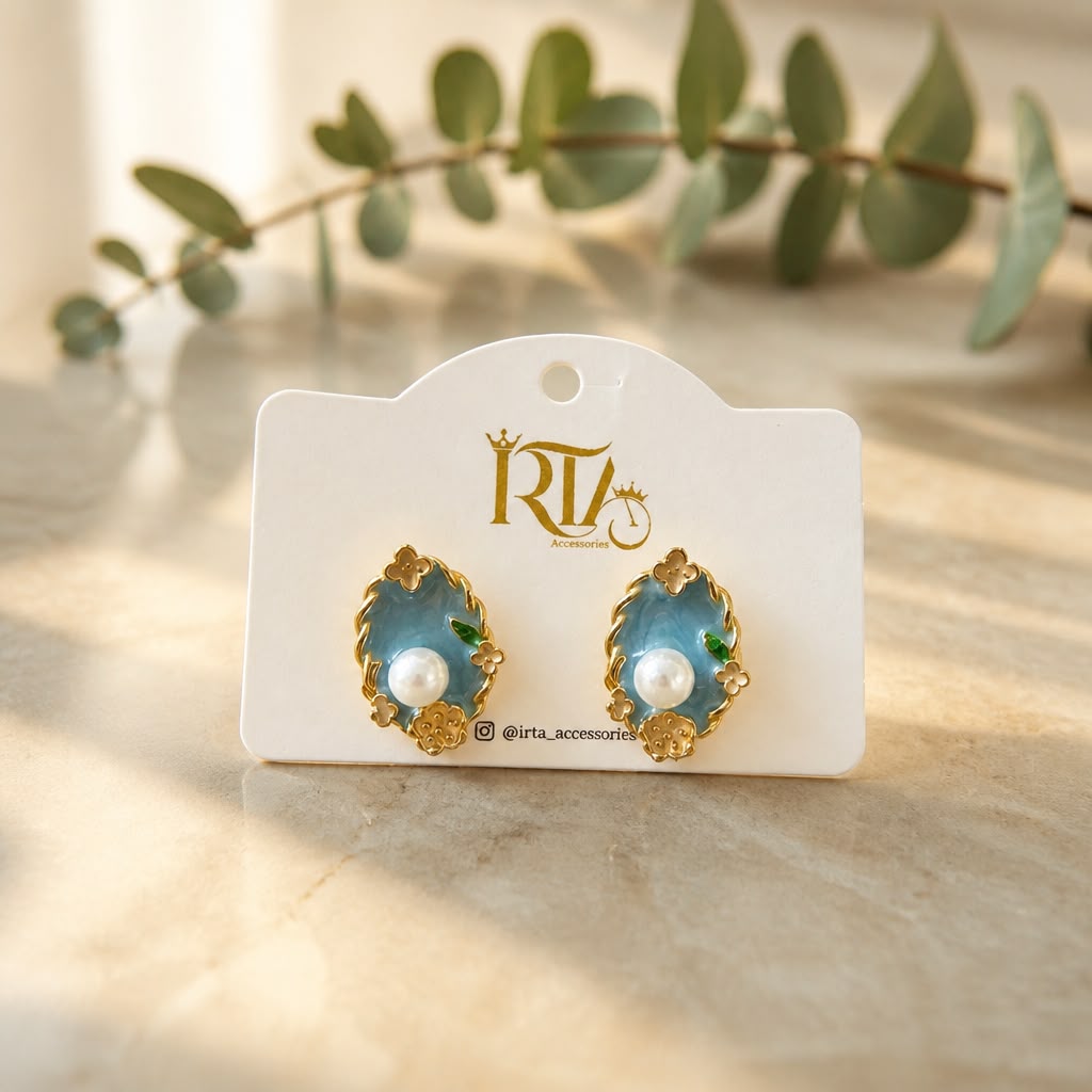Elegant Floral Pearl Earrings