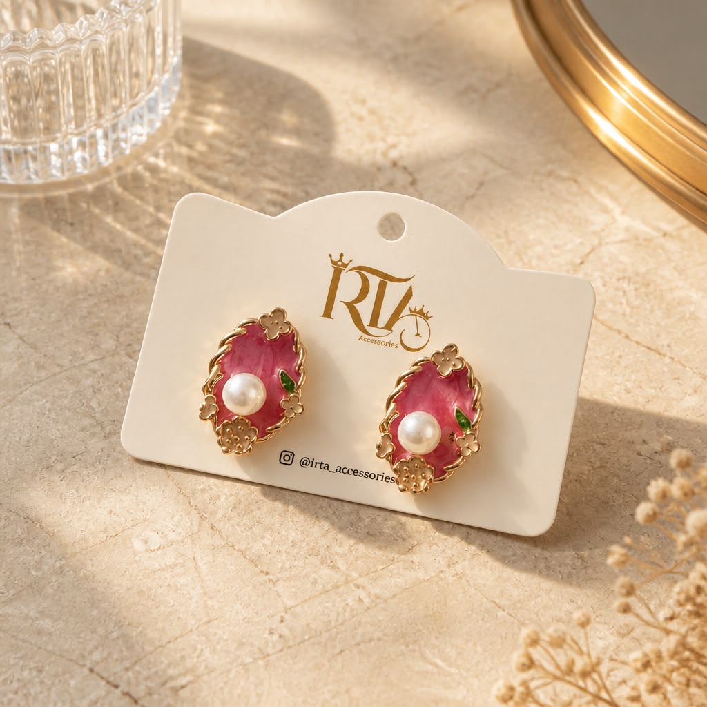 Elegant Floral Pearl Earrings