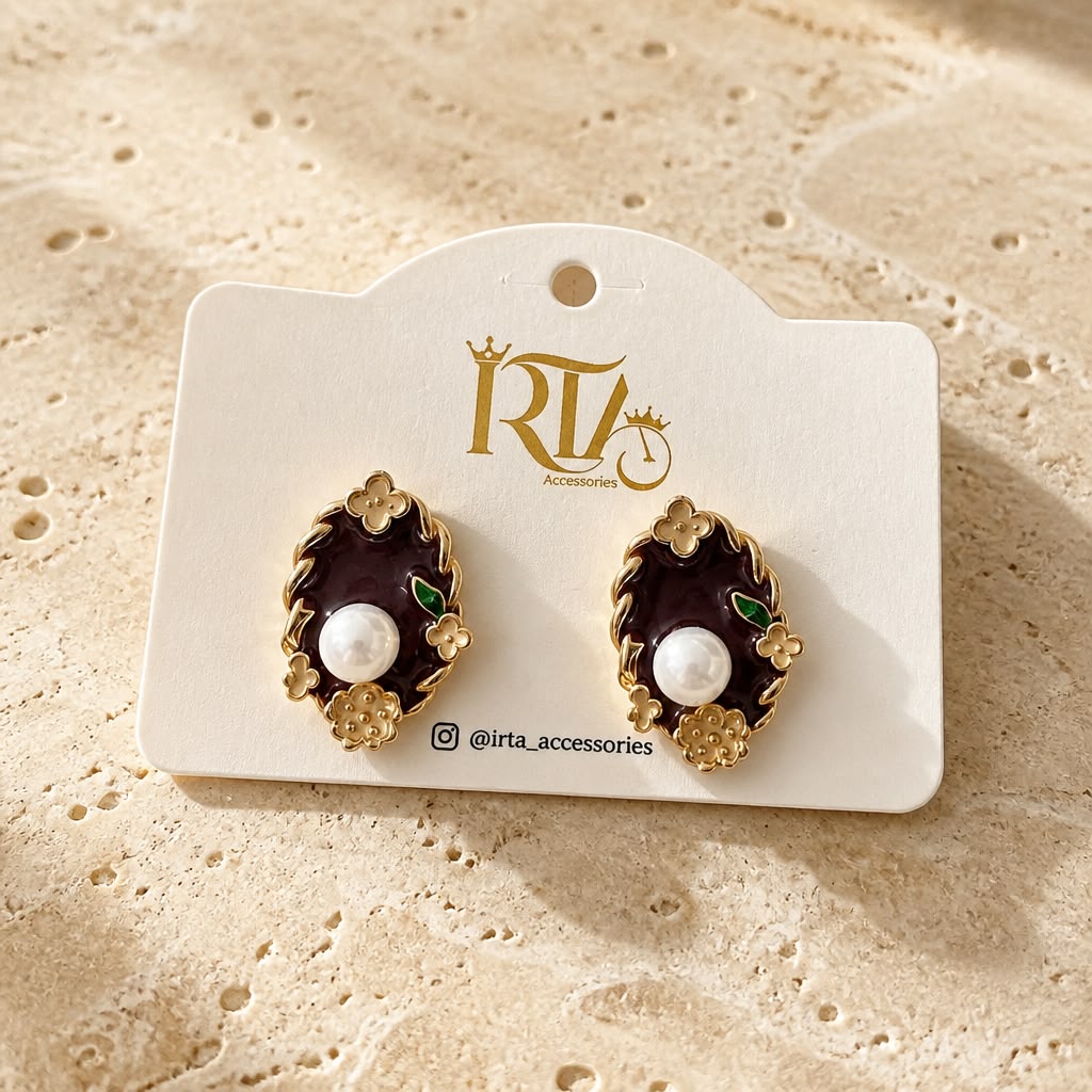 Elegant Floral Pearl Earrings