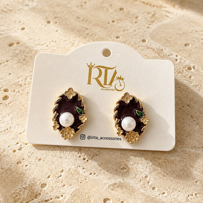 Elegant Floral Pearl Earrings