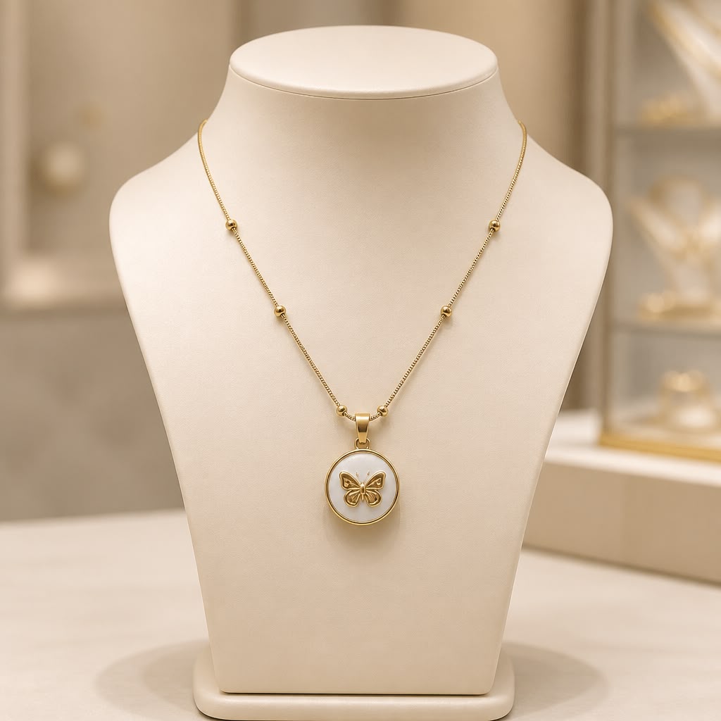 Butterfly Charm Gold Pendant