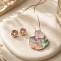 Floral Pendant Necklace & Earrings Set