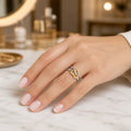 Twist Heart Dual Tone Ring