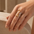 Twist Loop Dual Tone Open Ring