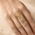 Triple Wave Dual Tone Statement Ring