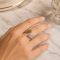 Feather Leaf Dual Tone Open Ring