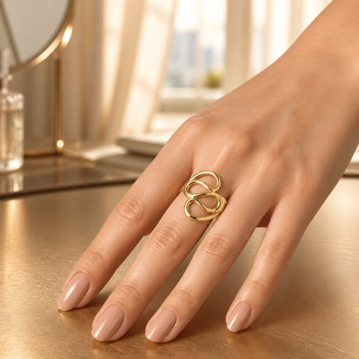 Infinity Loop Gold Statement Ring