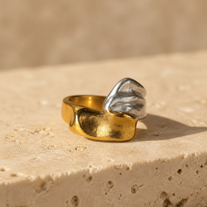 Molten Duo Tone Sculpted Ring