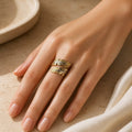 Golden Feather Leaf Wrap Ring