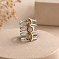 Golden Link Multi-Band Statement Ring