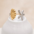 Ocean Bloom Dual-Tone Statement Ring