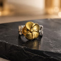 Golden Bloom Floral Statement Ring