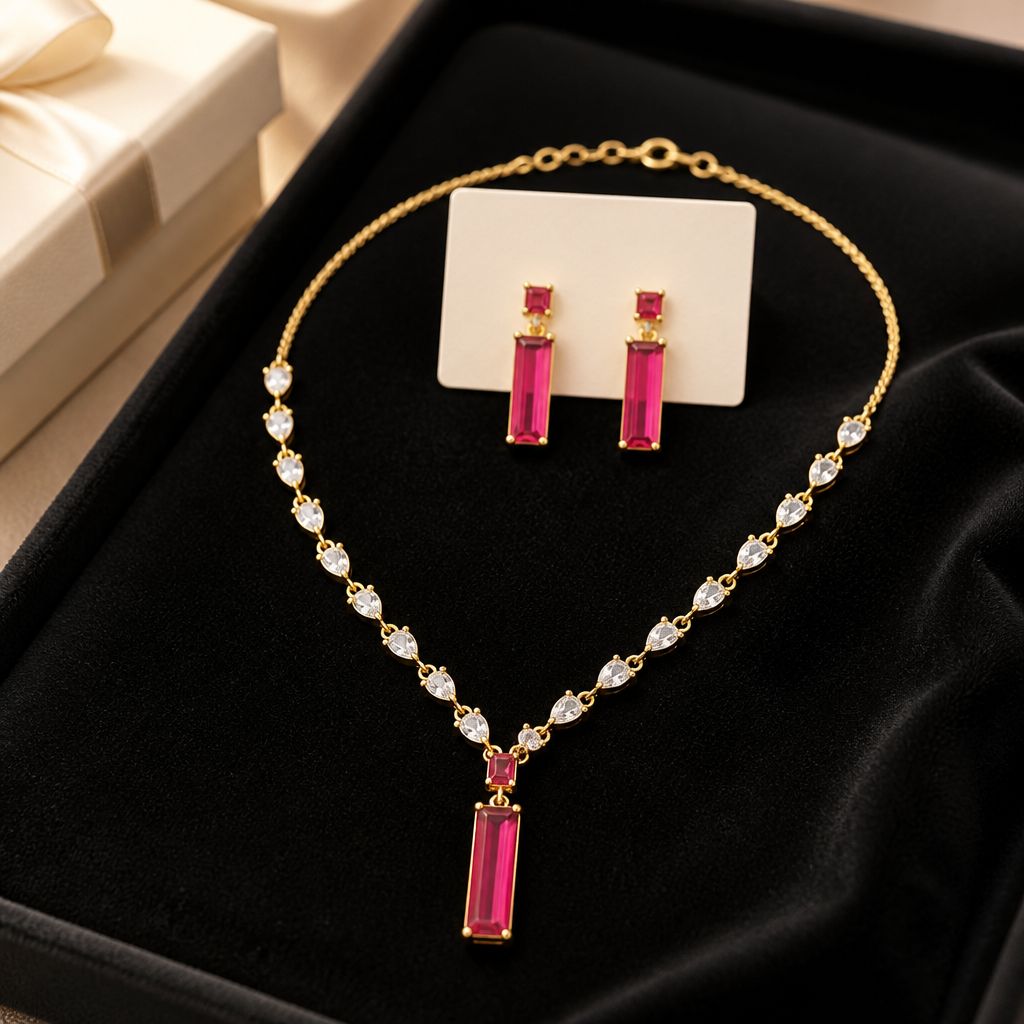Elegant Crystal Necklace Set