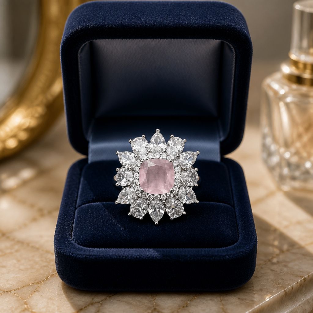 Snowflake Crystal Statement Ring