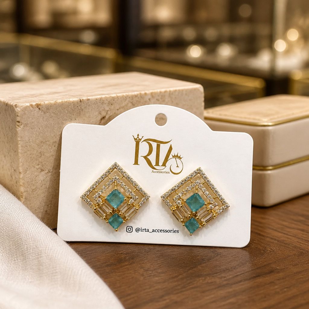 Luxury Geometric Crystal Stud Earrings