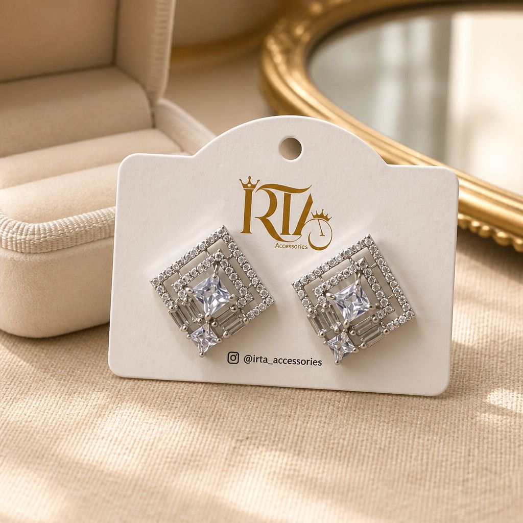 Luxury Geometric Crystal Stud Earrings