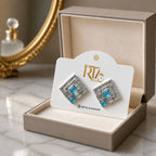 Luxury Geometric Crystal Stud Earrings