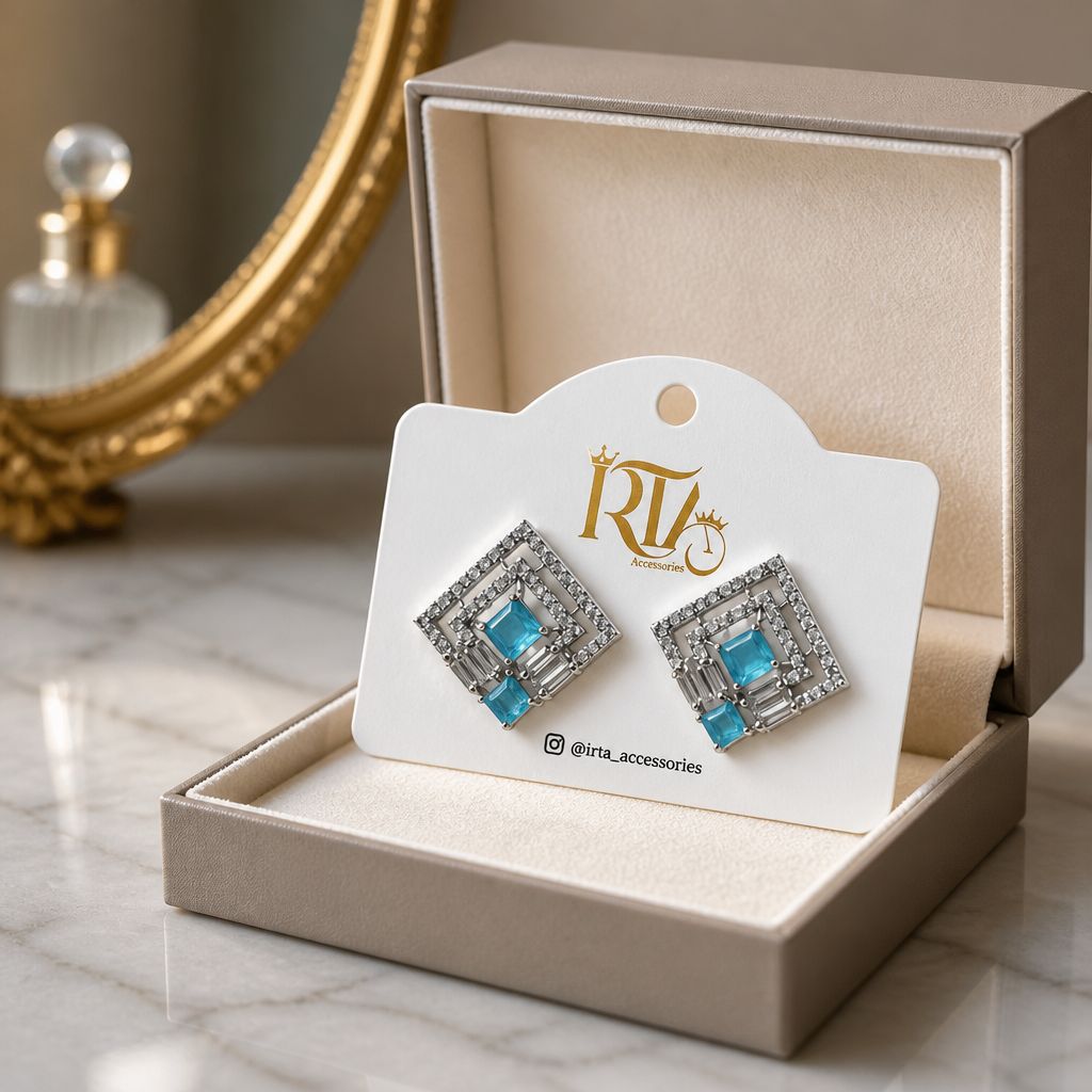 Luxury Geometric Crystal Stud Earrings