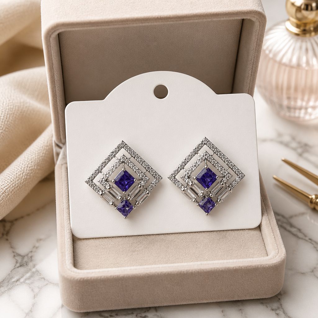 Luxury Geometric Crystal Stud Earrings