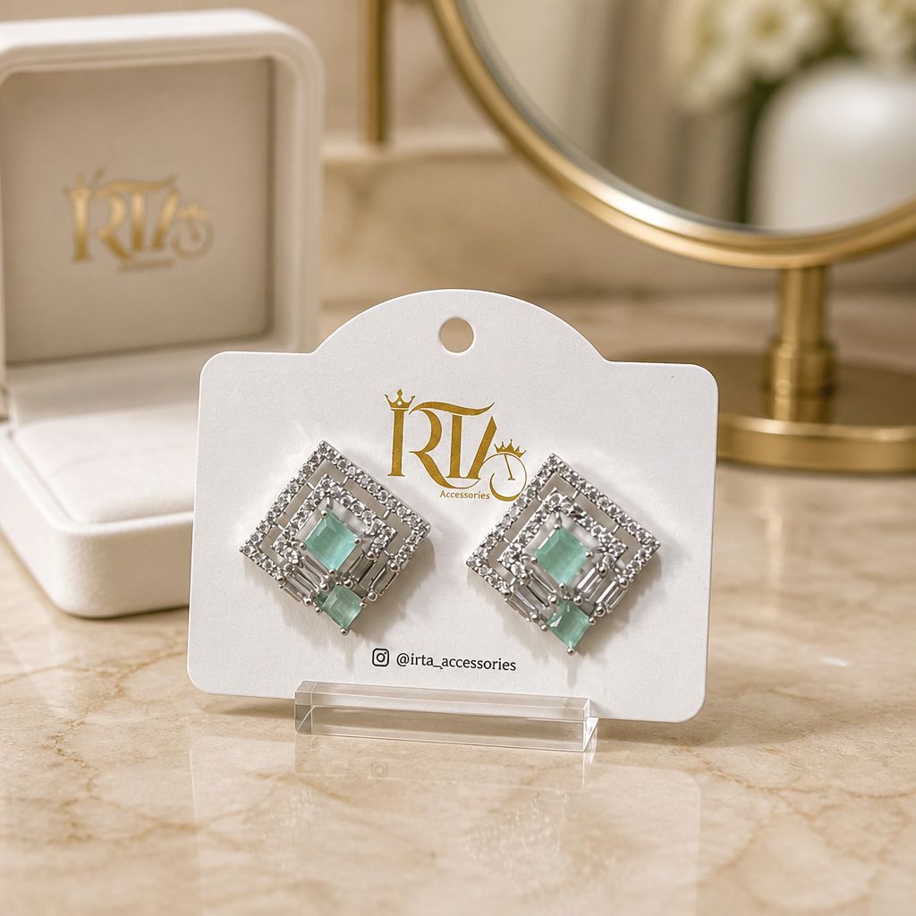 Luxury Geometric Crystal Stud Earrings