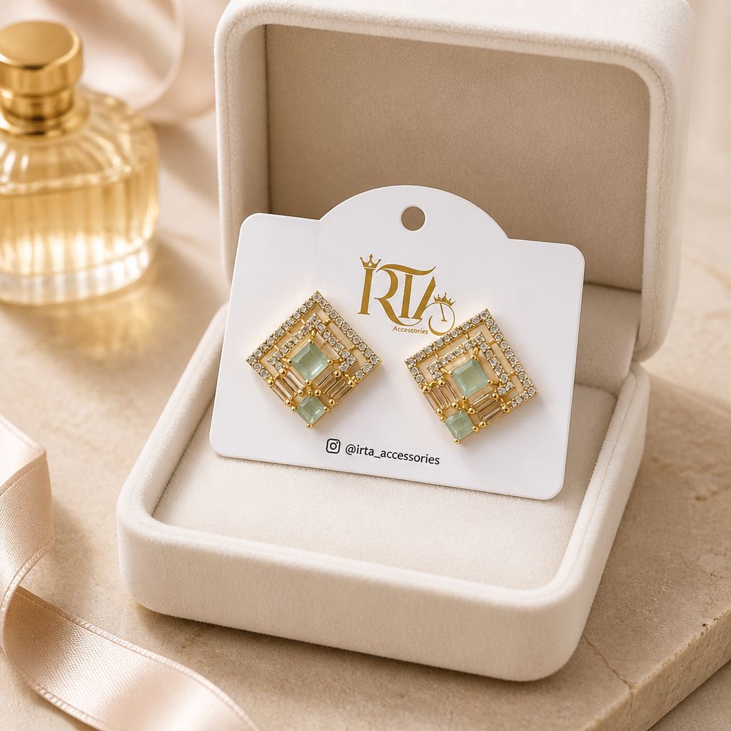 Luxury Geometric Crystal Stud Earrings