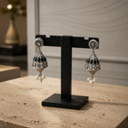 Elegant Pearl Oxidized Jhumka Earrings